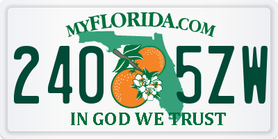 FL license plate 2405ZW