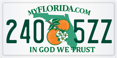 FL license plate 2405ZZ