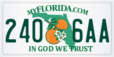 FL license plate 2406AA