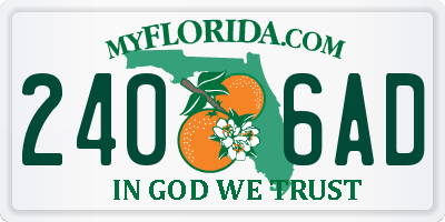 FL license plate 2406AD