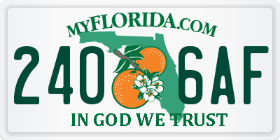 FL license plate 2406AF