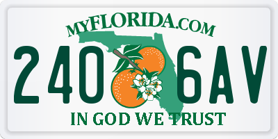 FL license plate 2406AV