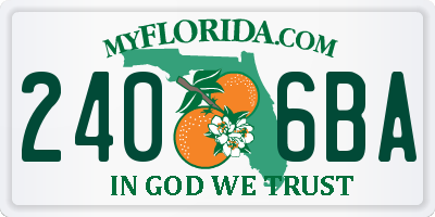 FL license plate 2406BA