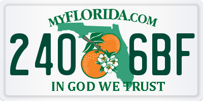 FL license plate 2406BF