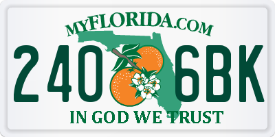 FL license plate 2406BK