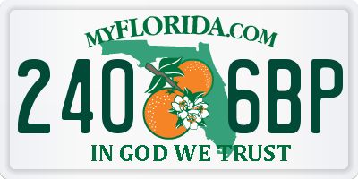 FL license plate 2406BP