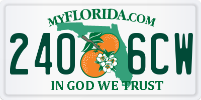 FL license plate 2406CW