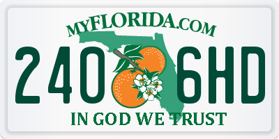 FL license plate 2406HD