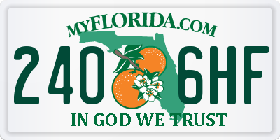 FL license plate 2406HF
