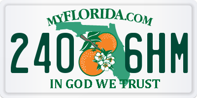 FL license plate 2406HM