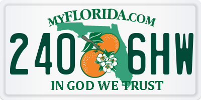 FL license plate 2406HW