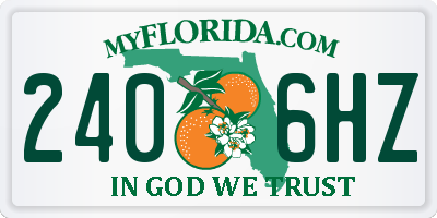 FL license plate 2406HZ