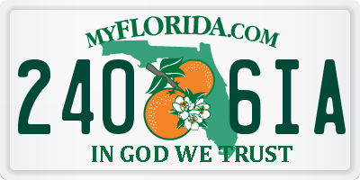 FL license plate 2406IA