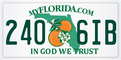 FL license plate 2406IB