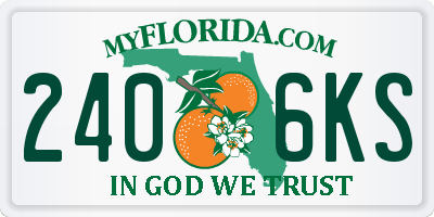 FL license plate 2406KS
