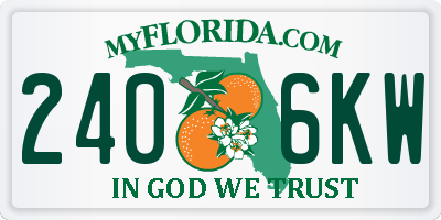 FL license plate 2406KW