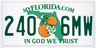 FL license plate 2406MW