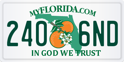 FL license plate 2406ND