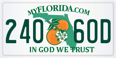 FL license plate 2406OD