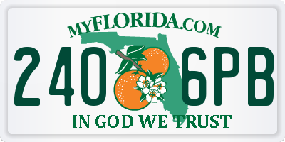 FL license plate 2406PB