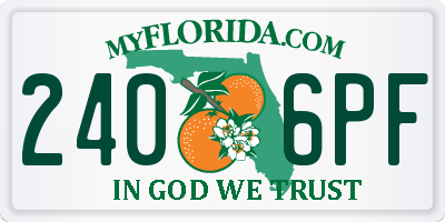 FL license plate 2406PF