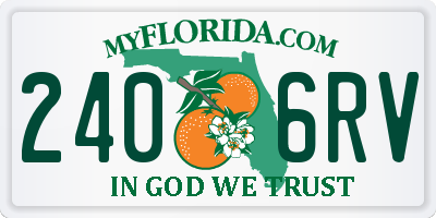 FL license plate 2406RV
