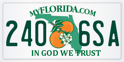 FL license plate 2406SA