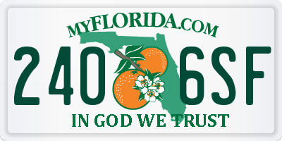 FL license plate 2406SF
