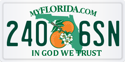 FL license plate 2406SN