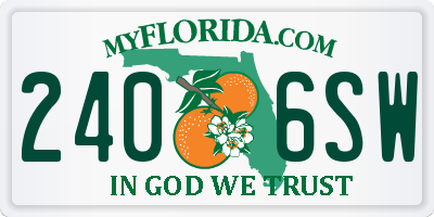 FL license plate 2406SW