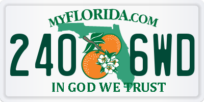 FL license plate 2406WD