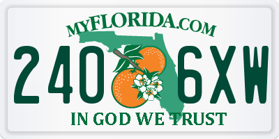 FL license plate 2406XW