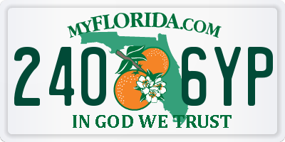FL license plate 2406YP