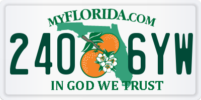 FL license plate 2406YW