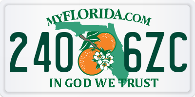FL license plate 2406ZC