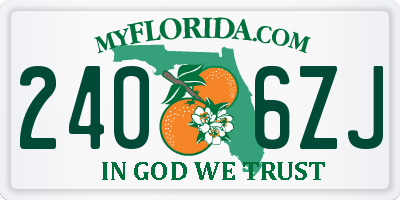 FL license plate 2406ZJ