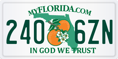 FL license plate 2406ZN