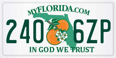 FL license plate 2406ZP