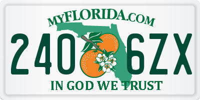 FL license plate 2406ZX