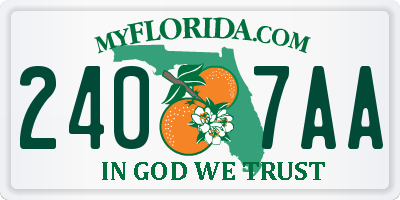 FL license plate 2407AA