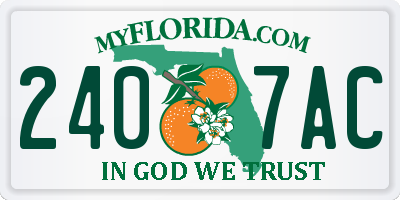 FL license plate 2407AC