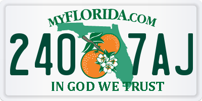 FL license plate 2407AJ