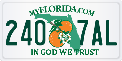 FL license plate 2407AL