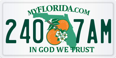 FL license plate 2407AM