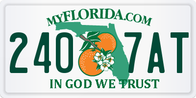 FL license plate 2407AT