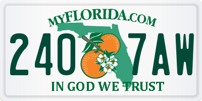 FL license plate 2407AW