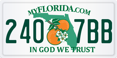 FL license plate 2407BB