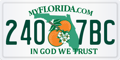 FL license plate 2407BC