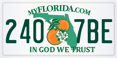 FL license plate 2407BE