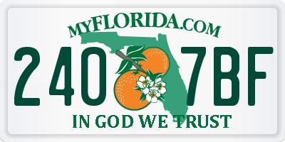 FL license plate 2407BF